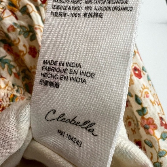 Cleobella Multicolor Floral Rhea Cropped Blouse in Carnation Size Large - Picture 6 of 6